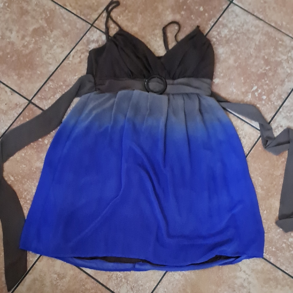 Roulette Black Polyester Dress with Delicate Straps